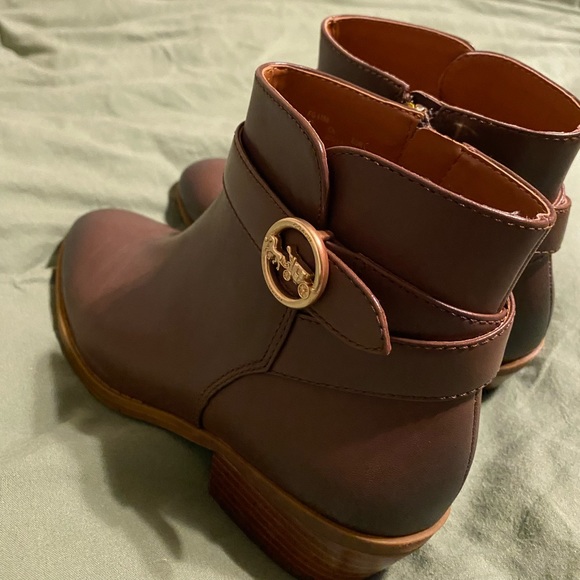 Brown, leather, Coach Booties - Picture 3 of 4